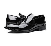 LMUIPMAA Mocasines De Charol para Hombre con Borlas Zapatos De Vestir Uniforme,Negro,44 EU