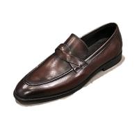 LMUIPMAA Mocasines De Hombre De PU De Cuero Business Oxford Zapatillas De Vestir Oficina De Trabajo De Conducción De Zapatos,Marrón,43 EU