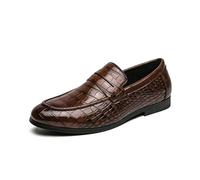 LMUIPMAA Mocasines de Hombre Zapatos Vestir Casuales Hombre Zapatos de Traje De Fiesta,Marrón,41 EU