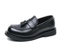 LMUIPMAA Mocasines para Hombre con Borlas Plataforma Informales Zapatos Formales para Negocios, Fiestas, Bodas, Bailes, Zapatos Náuticos,Negro,39 EU