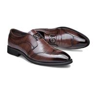 LMUIPMAA Mocasines para Hombre Sin Cordones Comodos Casual Zapatos De Traje Zapatos De Vestir De Boda,Marrón,43 EU