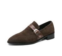 LMUIPMAA Mocasines Sin Cordones Ligeros para Hombre Informales De Ante Zapatos Planos Zapatos de Vestir Uniforme,Marrón,48 EU