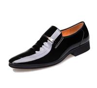 LMUIPMAA Negocios Casual Slip En Mocasines Charol Cuero Formal Oxford Vestido Zapatos Esmoquin Boda Zapato De Los Hombres,Negro,41 EU
