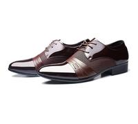 LMUIPMAA Punta Puntiaguda Zapatos de Vestir con Cordones Negocios Boda Brogues Hombre Formal Derbys Zapatos de Traje,Marrón,39 EU