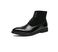 LMUIPMAA Trabajo Botas Chukka por Hombre Formal Vestido Cuero Botín De Tobillo,Negro,38 EU