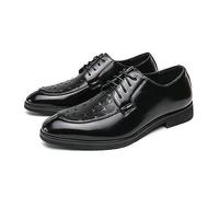 LMUIPMAA Zapatilla Derbys Hombre Zapatos Ciudad Vestido Formal Negocios con Cordones Oxford Ligero para Hombres Traje Boda,Negro,42 EU