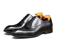 LMUIPMAA Zapatos Bullock para Hombres Zapatos de Vestir de Boda Zapatos de Oficina Formal Zapatos de Oxford con Cordones,Negro,41 EU