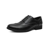 LMUIPMAA Zapatos De Boda para Hombre Zapatos De Vestir Formales De Negocios Zapatos De Brogues con Cordones,Negro,38 EU
