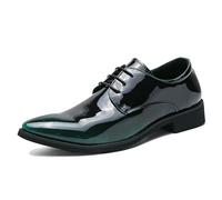 LMUIPMAA Zapatos De Cordones Formales Zapatillas Hombre De Traje Derbys Charol Calzado Piel Brogue Zapatos De Vestir De Boda,Verde,44 EU