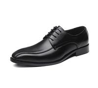 LMUIPMAA Zapatos de Cordones Vestir Oxford para Hombre Cordones Zapatos de Negocios,Negro,48 EU
