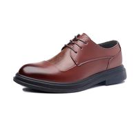 LMUIPMAA Zapatos De Oxford De Negocios para Hombre con Cordones Zapatos De Traje De Boda Negocios,Marrón,45 EU