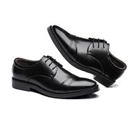 LMUIPMAA Zapatos de Vestir de Negocios para Hombres Zapatos Bullock Zapatos de Boda Zapatos de Cuero Zapatos de Oficina de Oxford,Negro,44 EU