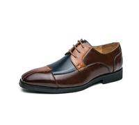 LMUIPMAA Zapatos De Vestir Oxford para Hombre Zapatos De Esmoquin De Negocios con Cordones De Cuero con Paneles Multicolor,Azul,38 EU