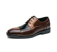 LMUIPMAA Zapatos De Vestir Oxford para Hombre Zapatos De Esmoquin De Negocios con Cordones De Cuero con Paneles Multicolor,Negro,48 EU