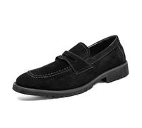 LMUIPMAA Zapatos De Vestir Tipo De Gamuza Hombre Slip-On Mocasín para Esmoquin, Fiesta, Baile De Graduación Y Boda,Negro,40 EU