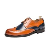 LMUIPMAA Zapatos Formales De Cuero para Hombre, Zapatos De Vestir Brogue Derbys para Boda, Fiesta,Marrón,38 EU