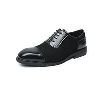 LMUIPMAA Zapatos Formales De Cuero para Hombre, Zapatos De Vestir Brogue Derbys para Boda, Fiesta,Negro,46 EU