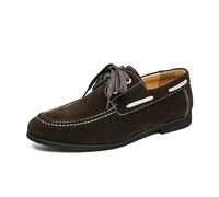 LMUIPMAA Zapatos Mocasines De Ante para Hombre con Cordones, Casuales, Planos, De Corte Bajo, Ligeros, para Caminar, Trabajar Y Oficina