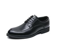 LMUIPMAA Zapatos Oxfords de Vestir Casual de Negocios para Hombres Formal con Cordones para Caminar para la Oficina, Fiestas y Uso Diario,Negro,40 EU