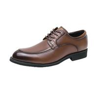 LMUIPMAA Zapatos Oxfords de Vestir Casual de Negocios para Hombres Formal con Cordones para Caminar para la Oficina, Fiestas y Uso Diario,Marrón,43 EU