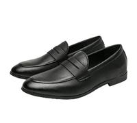 LMUIPMAA Zapatos Oxfords de Vestir para Hombre, Mocasines Cómodos, Slip-On, Flats para Conducir, Zapatos Formales de Negocios,Negro,44 EU