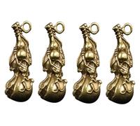 LMUTUNMPA Adorno Artesanal, decoración de Calabaza Feng Shui, 4 Piezas Llavero Colgante Chino Mini Figura Wu Coche，Símbolo Buena Suerte