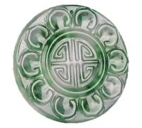 LMUTUNMPA Colgante Feng Shui, jade antiguo, hielo birmano de Jade, joyería con hebilla tarjeta redonda verde cerosa, hecho a mano y piedra
