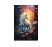 LMXKFY Póster decorativo de unicornio mágico, lienzo, póster de pared e imagen artística moderna para decoración de dormitorio familiar, pósteres de 20 x 30 pulgadas (50 x 75 cm)