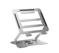 LMXRYPD Aluminio Soporte para Portatil, Base Giratoria de 360 Grados, Altura y ángulo Ajustables, Disipación de Calor Hueca, para Computadoras Portátiles de 10 a 17 Pulgadas