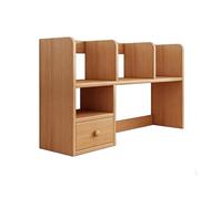 LMXRYPD Estantería de Escritorio de 2 Niveles con Cajones, Organizador de Escritorio Multicapa, Estanteria Libros, Soporte Estable y Fiable, para el Hogar y la Oficina(Natural,Large)