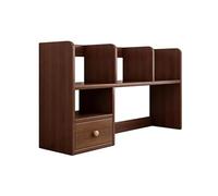 LMXRYPD Estantería de Escritorio de 2 Niveles con Cajones, Organizador de Escritorio Multicapa, Estanteria Libros, Soporte Estable y Fiable, para el Hogar y la Oficina(Brown,Medium)