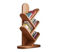 LMXRYPD Estanteria Libros, Librería de Pie de Varios Niveles, Estante Que Ahorra Espacio, Estructura Robusta y Estable, Ideal para el Hogar, la Oficina o la Sala de Estar(Natural,Small)