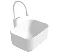 LMXRYPD Lavabo sobre Encimera, Lavabo de Cerámica con Superficie Esmaltada, Lavabos Pequeños, para Baño(45cm/17.7in)