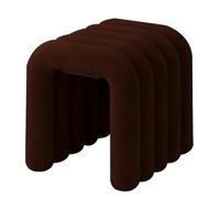 LMXRYPD Reposapies Salon de Terciopelo, Taburete Tocador 46 cm, Estructura de Acero Resistente, Reposapiés Tapizado para Dormitorio y Habitación(Brown)
