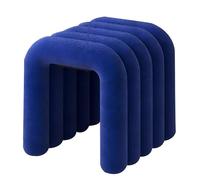 LMXRYPD Reposapies Salon de Terciopelo, Taburete Tocador 46 cm, Estructura de Acero Resistente, Reposapiés Tapizado para Dormitorio y Habitación(Blue)
