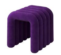 LMXRYPD Reposapies Salon de Terciopelo, Taburete Tocador 46 cm, Estructura de Acero Resistente, Reposapiés Tapizado para Dormitorio y Habitación(Purple)