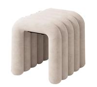 LMXRYPD Reposapies Salon de Terciopelo, Taburete Tocador 46 cm, Estructura de Acero Resistente, Reposapiés Tapizado para Dormitorio y Habitación(White)