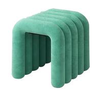LMXRYPD Reposapies Salon de Terciopelo, Taburete Tocador 46 cm, Estructura de Acero Resistente, Reposapiés Tapizado para Dormitorio y Habitación(Green)