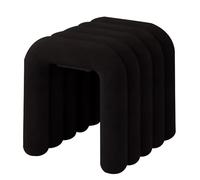 LMXRYPD Reposapies Salon de Terciopelo, Taburete Tocador 46 cm, Estructura de Acero Resistente, Reposapiés Tapizado para Dormitorio y Habitación(Black)