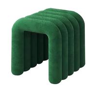 LMXRYPD Reposapies Salon de Terciopelo, Taburete Tocador 46 cm, Estructura de Acero Resistente, Reposapiés Tapizado para Dormitorio y Habitación(Dark Green)