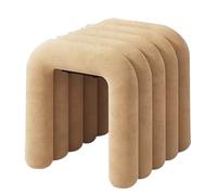 LMXRYPD Reposapies Salon de Terciopelo, Taburete Tocador 46 cm, Estructura de Acero Resistente, Reposapiés Tapizado para Dormitorio y Habitación(Beige)