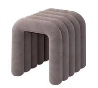 LMXRYPD Reposapies Salon de Terciopelo, Taburete Tocador 46 cm, Estructura de Acero Resistente, Reposapiés Tapizado para Dormitorio y Habitación(Gray)
