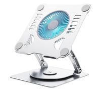 LMXRYPD Soporte Ordenador Portatil. con Base Giratoria 360, ángulo y Altura Ajustables. para Portátiles y Tabletas de Menos de 20,9 Pulgadas(Bright Moon Silver,C)