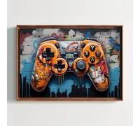 LMYCHENG Cuadro abstracto de mando de juego, pósteres e impresiones de grafiti, lienzo de arcoíris, mural decorativo para sala de juegos (60 x 90 cm/sin marco)