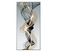 LMYCHENG Cuadro abstracto vertical en negro y dorado, con diseño de cinta en espiral, ideal para la decoración minimalista del hogar. Impresión en lienzo de gran tamaño (90x180 cm/sin marco).