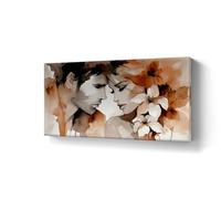 LMYCHENG Cuadro de pareja romántica para pared - lámina de arte abstracto de amor, pósteres de pareja en lienzo para decoración del hogar y habitación, obra de arte estética (70x140cm/marco interno)