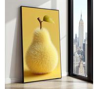 LMYCHENG Cuadro de pera amarilla, pósteres modernos de frutas, arte mural con textura difusa, mural único para decoración del hogar, impresiones en lienzo de naturaleza (60 x 105 cm/sin marco)