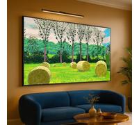 LMYCHENG Cuadro en lienzo de David Hockney Pacas de heno, arte mural con paisaje pastoral verde, póster e impresiones de escenas de granja modernas, decoración del hogar (30 x 40 cm/marco interior)