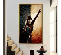 LMYCHENG Cuadro sobre lienzo de una elegante bailarina en postura de extensión, lámina de arte de danza contemporánea para decoración moderna del hogar (65x120cm/sin marco)
