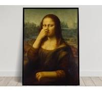 LMYCHENG Cuadro vintage de Pellizcarse la nariz, póster divertido para baño, arte mural humorístico sobre el baño, parodia de Da Vinci, decoración de baño (50 x 75 cm/sin marco)